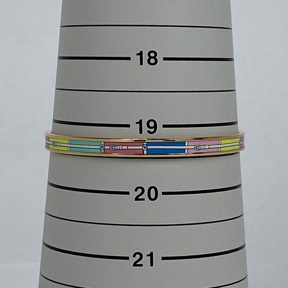 Hermes Emile Uni Bracelet Cloisonne Bracelet GP Gold Multicolor Women - Picture 4 of 5